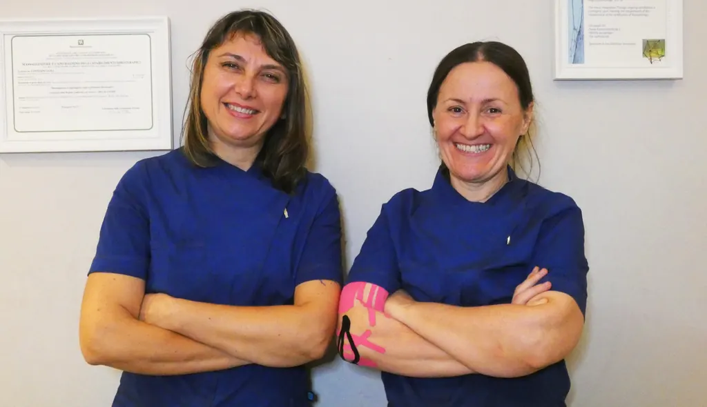 Elsa Reggiani e Luisa Contesini nello studio